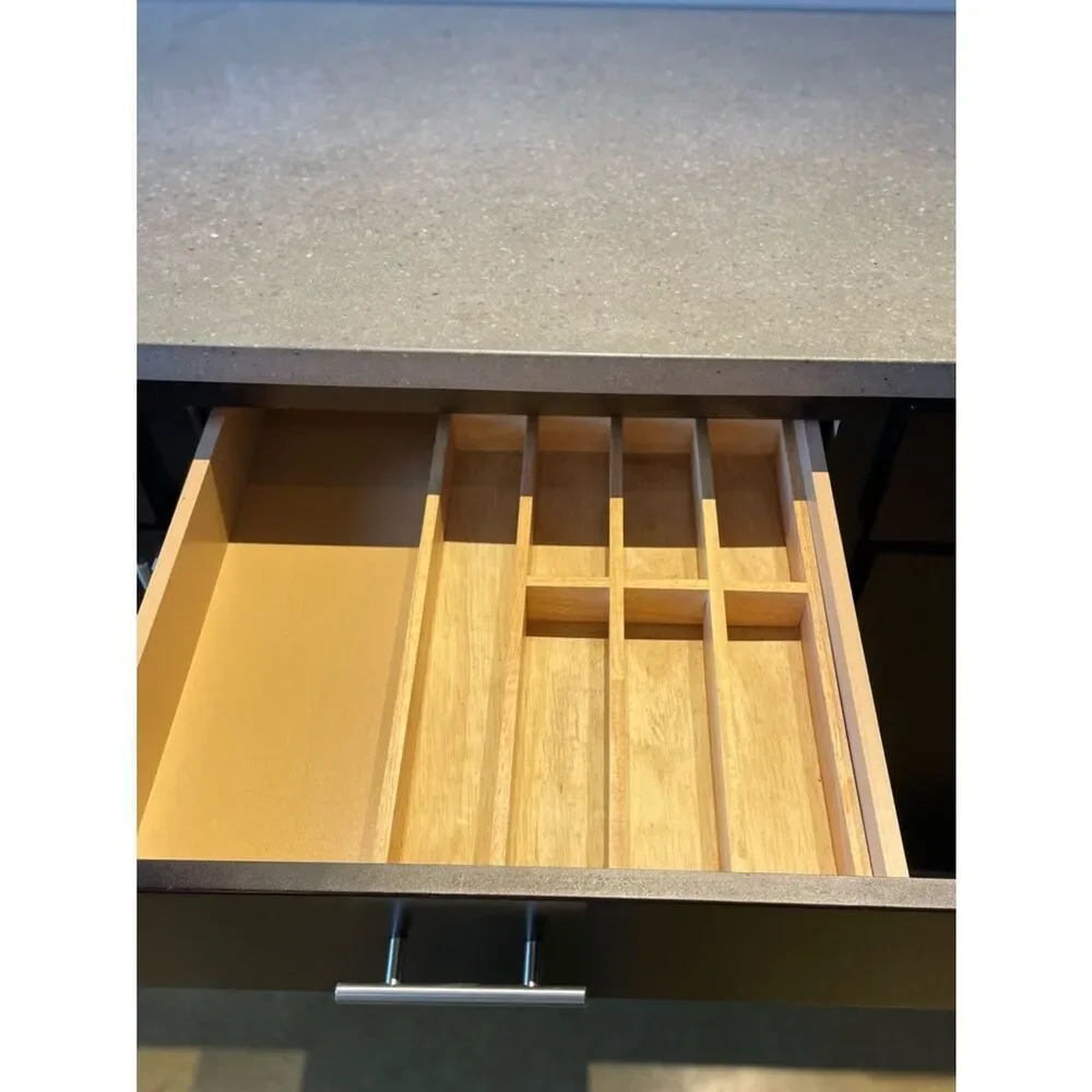 Bamboo Wooden Cutlery Drawer Organizer - Natural Wood